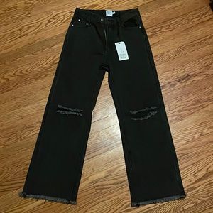 Black Denim Ripped Jeans